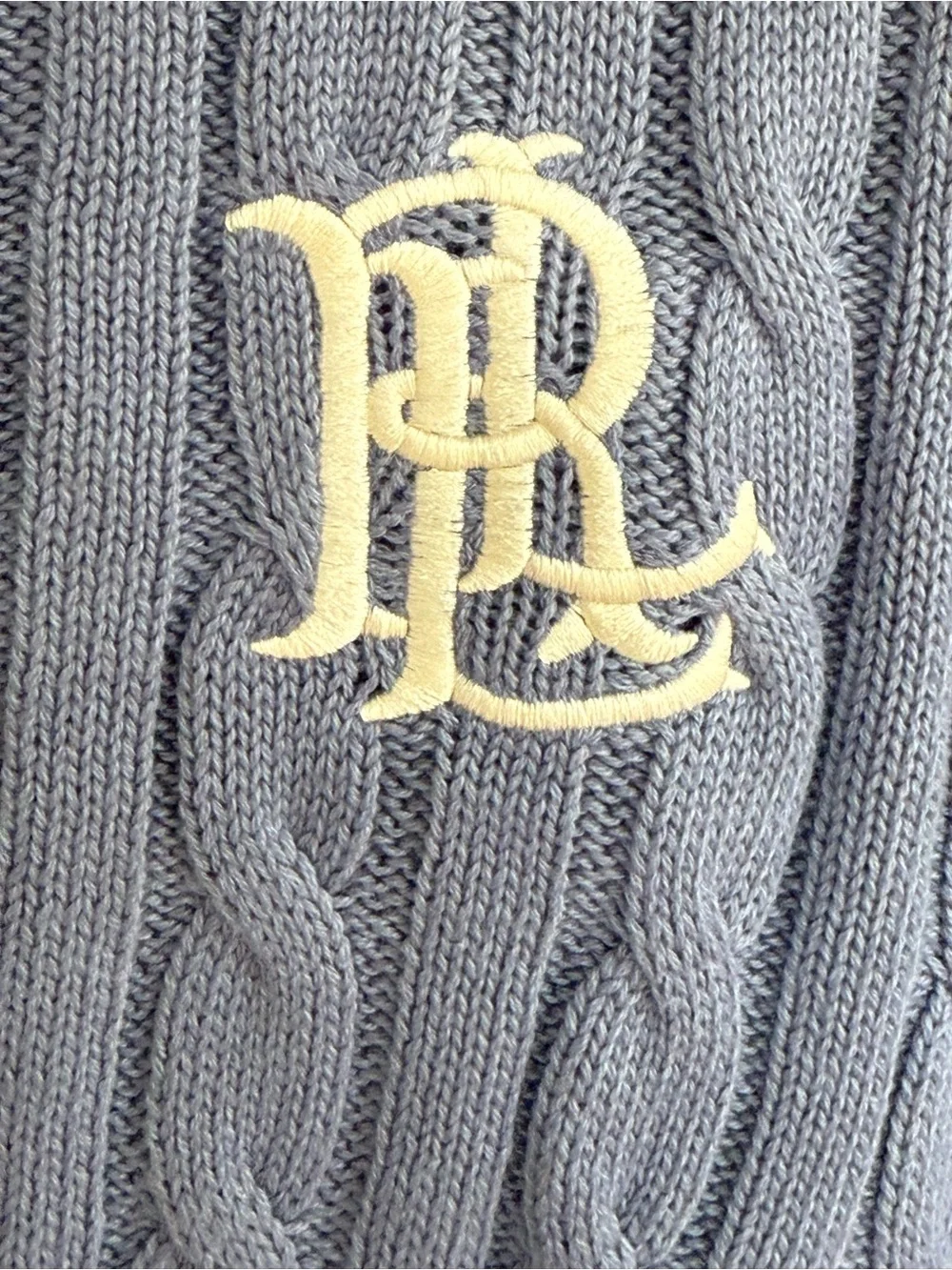 Ralph Lauren Light Blue Cable-Knit Short Sleeve Sweater Size XS